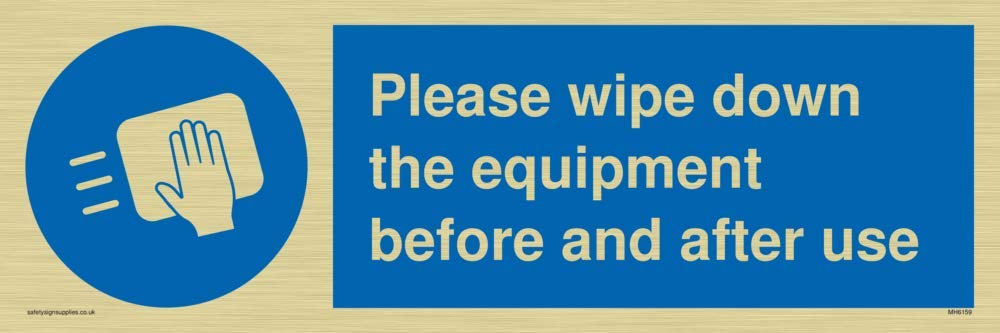 Please wipe down the equipment before and after use