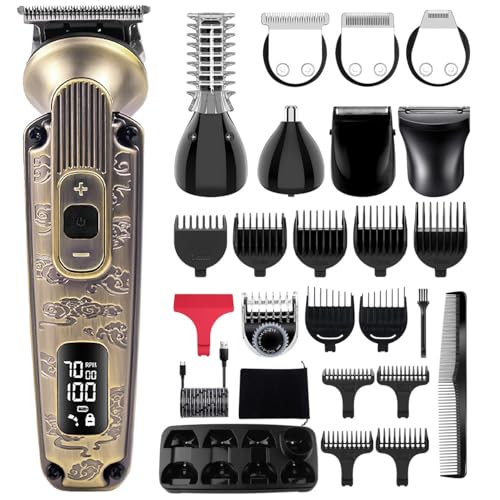 Hatteker Tondeuse à cheveux pour homme - Tondeuse à barbe professionnelle - Tondeuse à cheveux électrique - Tondeuse nasale - Tondeuse pour le corps -...