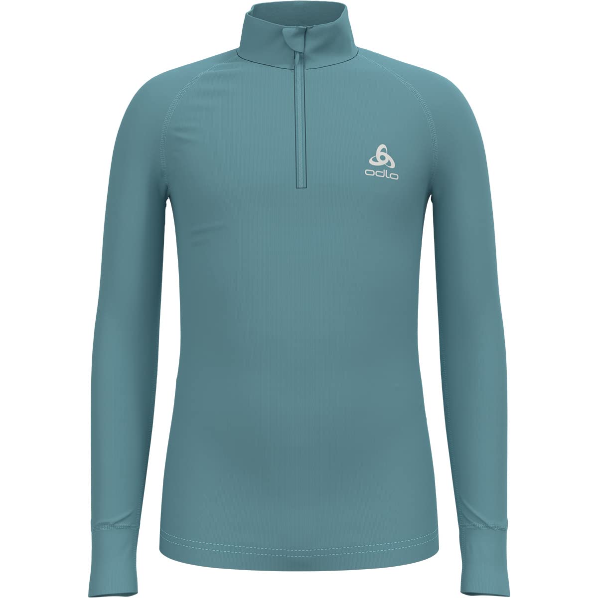 Odlo Active Warm Eco_159249 Maglia Funzionale a Maniche Lunghe con Chiusura Lampo Unisex - Bambini e Ragazzi
