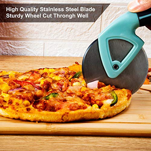 Caperci Premium Pizza Cutter Wheel - Stainless Steel Pizza Cutter Super Sharp Pizza Slicer with Comfortable Non-Slip Grip, Ideal for Pizza, Pies, Flatbread, Dough Cookies and Waffles