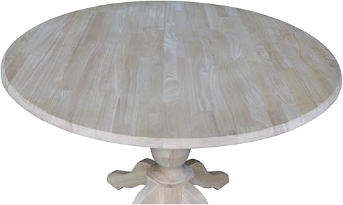 Miniatura 8 de IC International Concepts International Concepts - Mesa redonda con pedestal de doble hoja de 42 pulgadas, 30.3 pulgadas de alto, mesa de comedor
