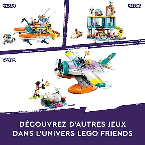 LEGO 41752 Friends L’Hydravion de Secours en Mer, Jouet de Soin des Animaux, avec Avion, Figurine Baleine et Mini-Poupées, Cadeau d'anniversaire pour Filles, Garçons et Enfants Dès 6 Ans
