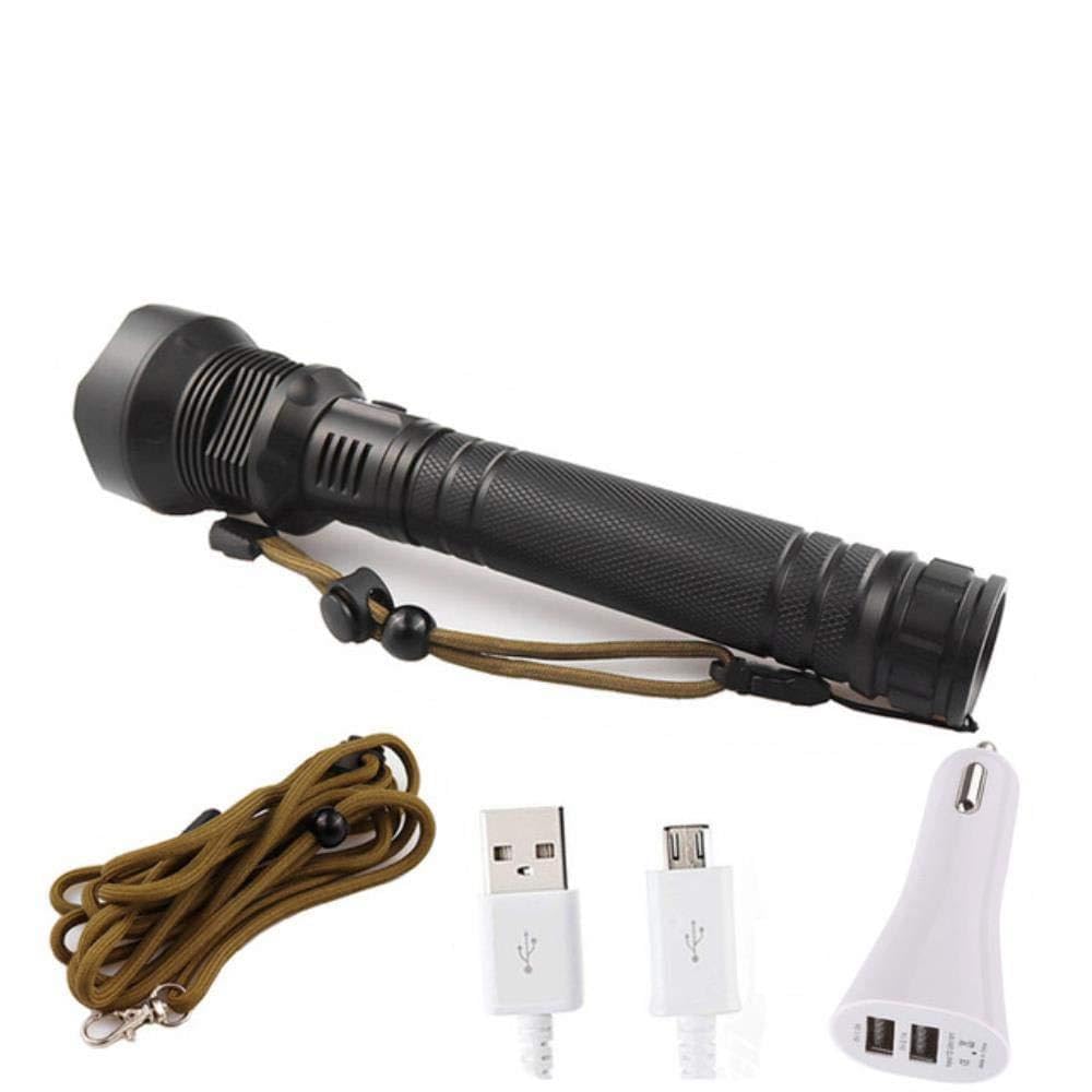 Torche lampe de poche avec zoom et batterie longue durée pour sécurité