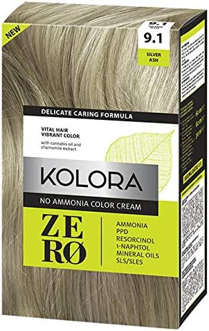 KOLORA ZERO 9.1 SILVER ASH AMMONIA HAIR DYE