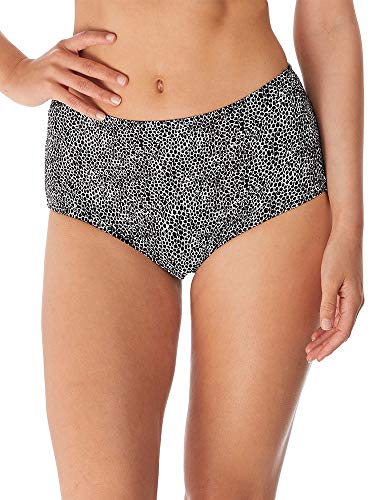 Freya Women's Run Wild Retro High Waist Bikini Brief Bottoms, Black, Small