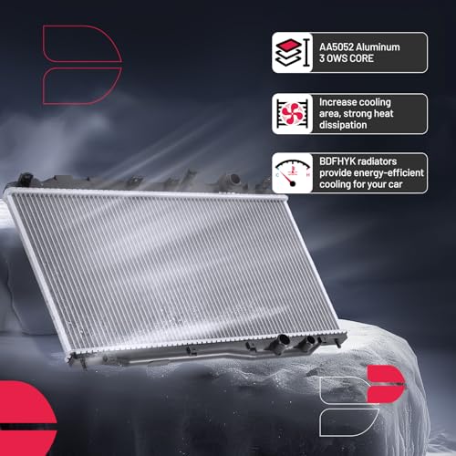Image of BDFHYK CU2926 Aluminum Radiator for Honda Civic 2006-2011, for Acura CSX 2006-2011, 1.8L 2.0L, 16mm Core, Replaces 2926