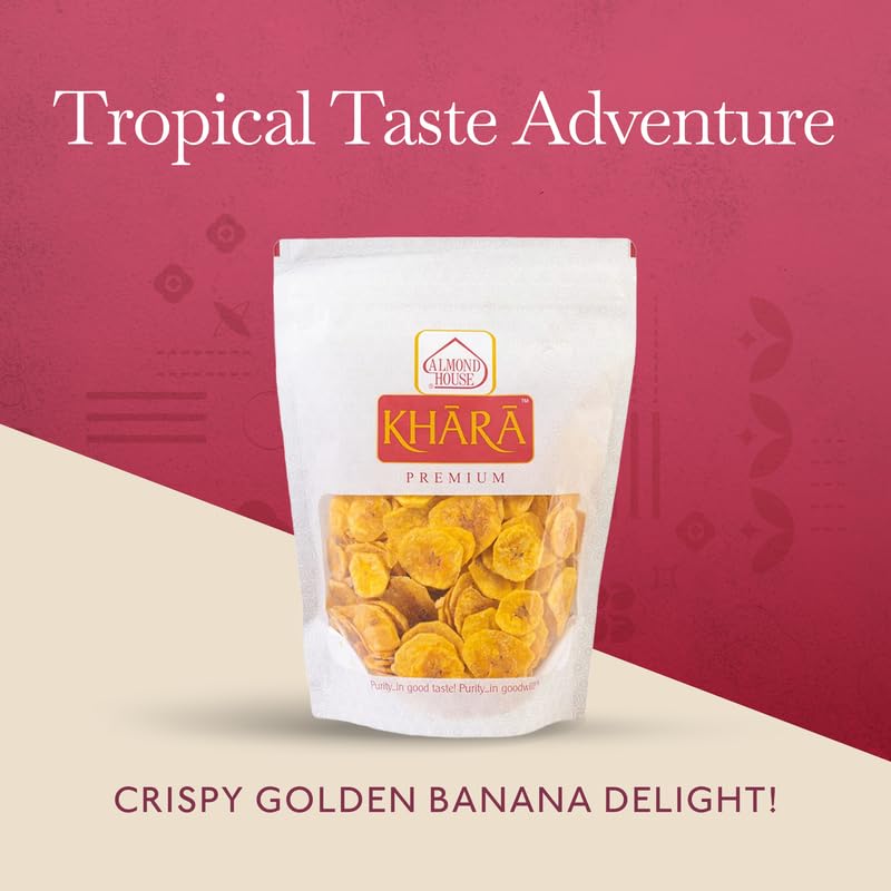 Almond House Banana Chips | Made With Coconut Oil | Crispy & Fresh Chips | Party Time Snacks | Premium Namkeen | Healthy Snacks | No Palm Oil | Ready To Eat | Pack 2-200g Each 2