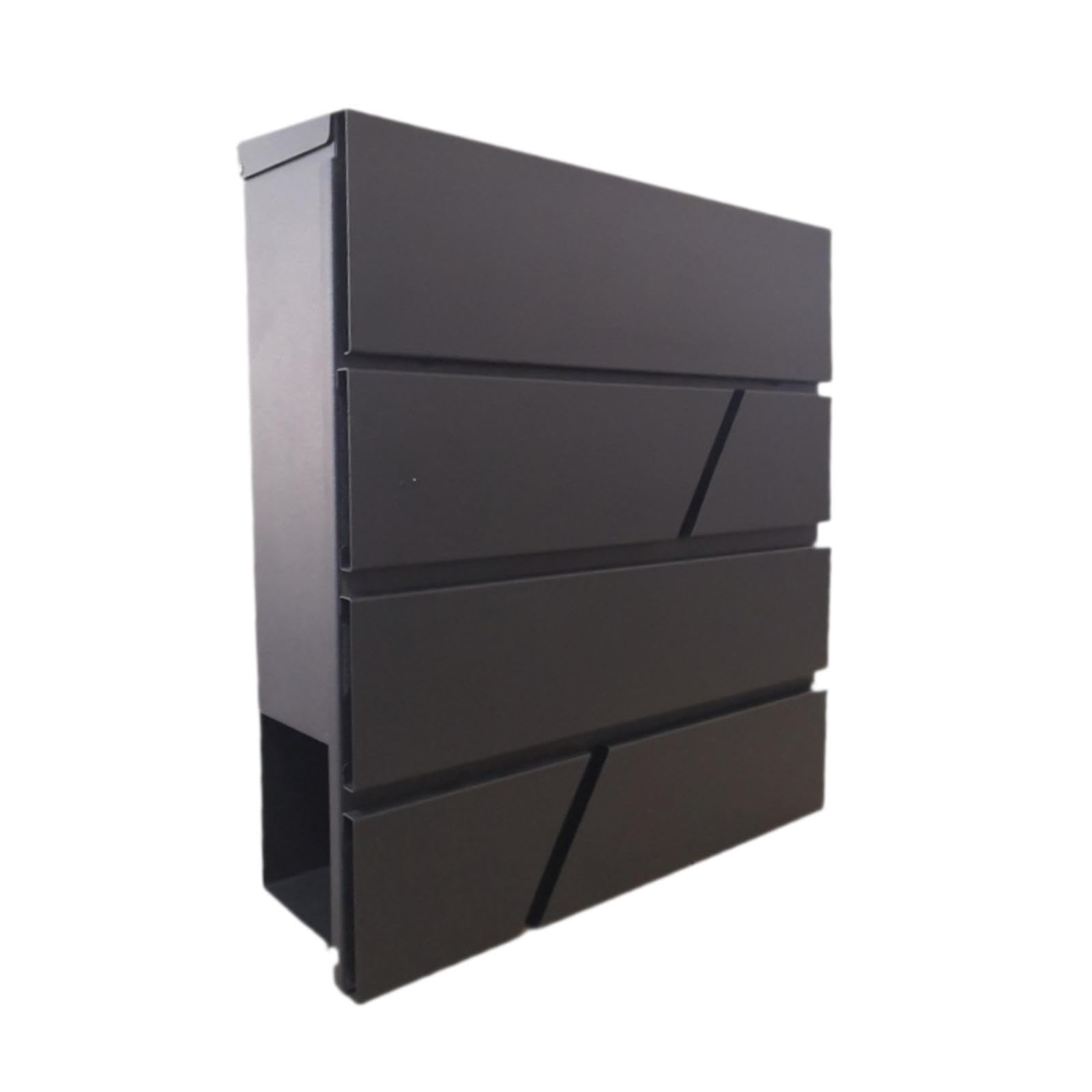 Wall Mount Mailbox Waterproof Heavy Duty for Daily Letters Office Newspapers 37cmx33cmx12cm Black-image-20
