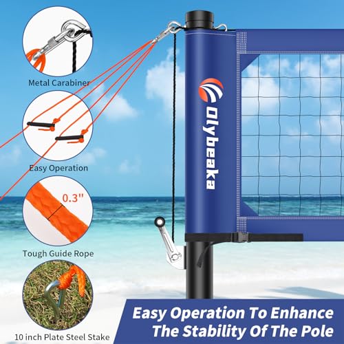 image for Olybeaka Portable Volleyball Net Outdoor for Backyard Beach Heavy Duty