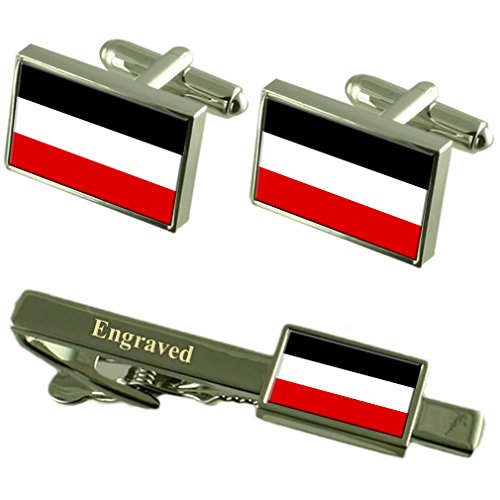 Preisvergleich Produktbild Select Gifts Reich alte Militairy Deutschland Fahne Manschettenknöpfe graviert Krawattenklammer