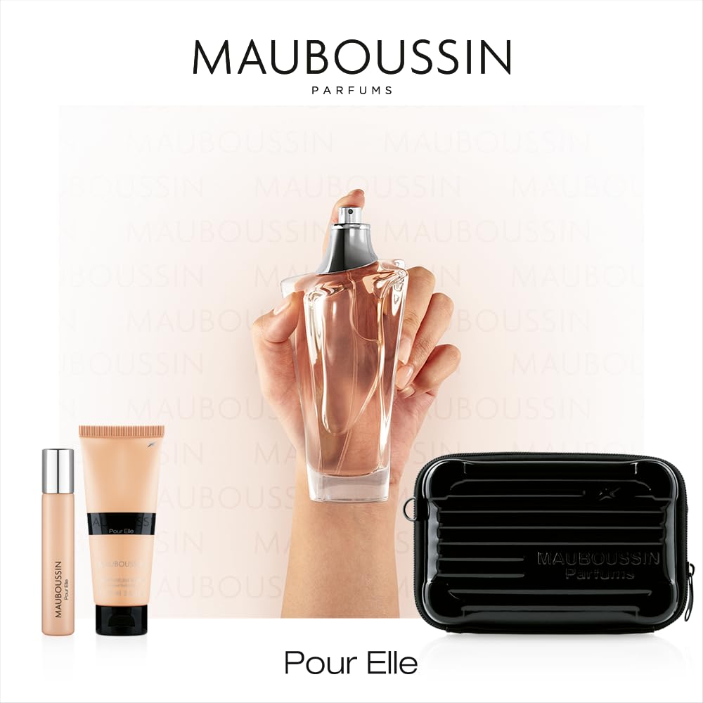 Mauboussin - Coffret Prestige 2024 Pour Elle : Eau de Parfum 100ml, Lait Corps 75ml, Travel Spray 20ml & Sac Bandoulière