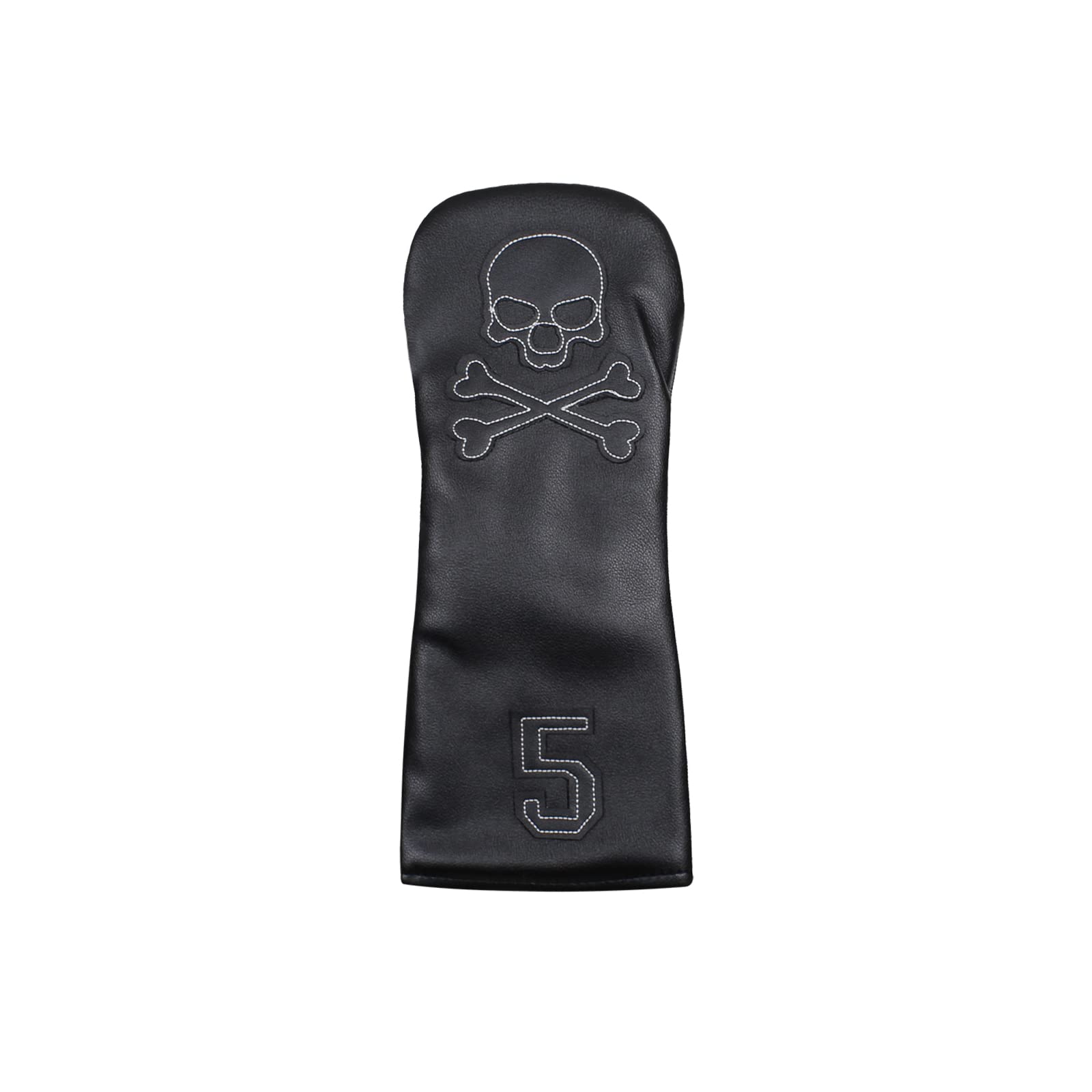 Scott Edward Skull Golf Woods Headcovers Covers for Driver Fairway 1 3 5 H Clubs Set Heads PU Leather Unisex Black Brown