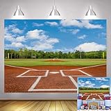 7x5ft Baseball Backdrop Baseball Field Stadium Photography Background Sport Theme Party Decoration Banner for Outdoor Sports Game Birthday Baby Shower Photo Booth Props