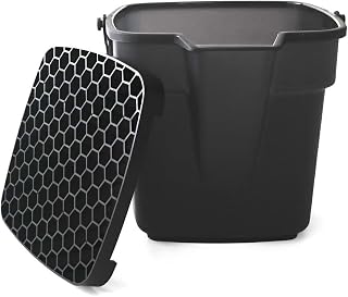 【トレイセット】バケツエンジョイ10型 × ドレイニングトレイ【クリアブラック】10L / 大和プラスチック 園芸用バケツ DRAINING TRAY 注ぎ口付 希釈に便利な目盛付 ポリプロピレン 室内観葉植物 水やり 水切り BUCKET 四角 持ち手付 耐熱 90度 耐冷 -30度 半透明 黒 (クリアブラック)