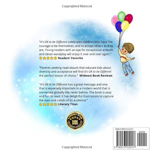 It's Ok To Be Different: A Children's Picture Book About Diversity And Kindness #TOP1