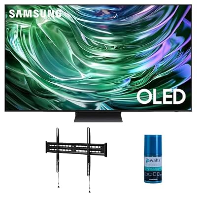 Samsung QN77S90DAFXZA 77 Inch 4K OLED Smart TV with Dolby Atmos with a Walts TV FIXED-MOUNT-43-90 TV Mount for 43-90 Inch Compatible TVs and Walts HDTV Screen Cleaner Kit (2024)
