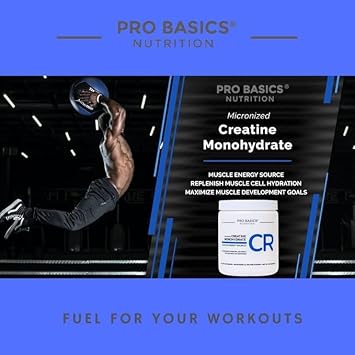 Pro Basics Micronized Creatine Monohydrate Powder 10.6oz. Unflavored. Pure Non Grainy Dissolve Easily No Additives Vegan & Keto. 60 Servings 5000mg 5g per Scoop. Take Pre or Post Workout