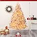 Erivess 7FT Prelit Pink Flocked Artificial Christmas Tree with 250 Warm White Lights