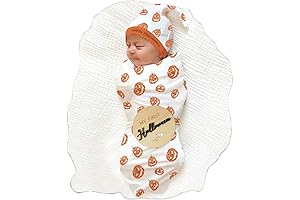 Adorably Cute, Pumpkin Swaddle Blanket and Hat Set