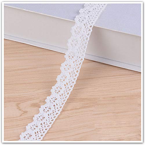 Nastro Di Pizzo All'uncinetto Vintage – 10 Yard, Larghezza 8 Cm, In Cotone, Per Cucito DIY, Confezioni Regalo E Decorazioni Matrimonio, Colore Bianco