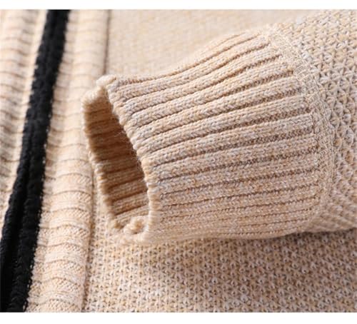 Men's Stand-Up Collar Knit Sweater Cardigan Korean Slim Solid Sweatercoat3