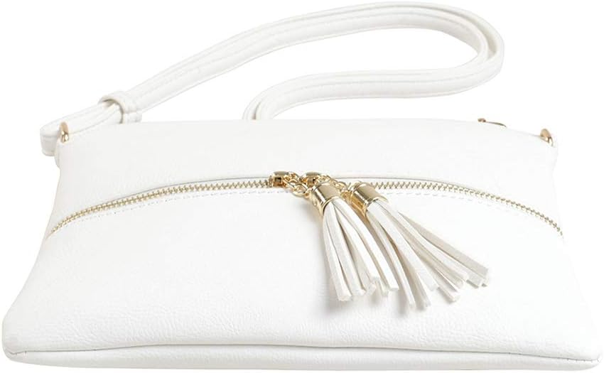 SG SUGU Lightweight Medium Crossbody Bag Shoulder Bag with Tassel and Zipper Pocket - Image 4