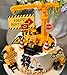 Construction Cake Topper, 18 PCS Construction Cake Decorations Set Excavator Tower Crane Cupcake Topper Traffic and Road Sign Decor Happy Birthday Party Supplies