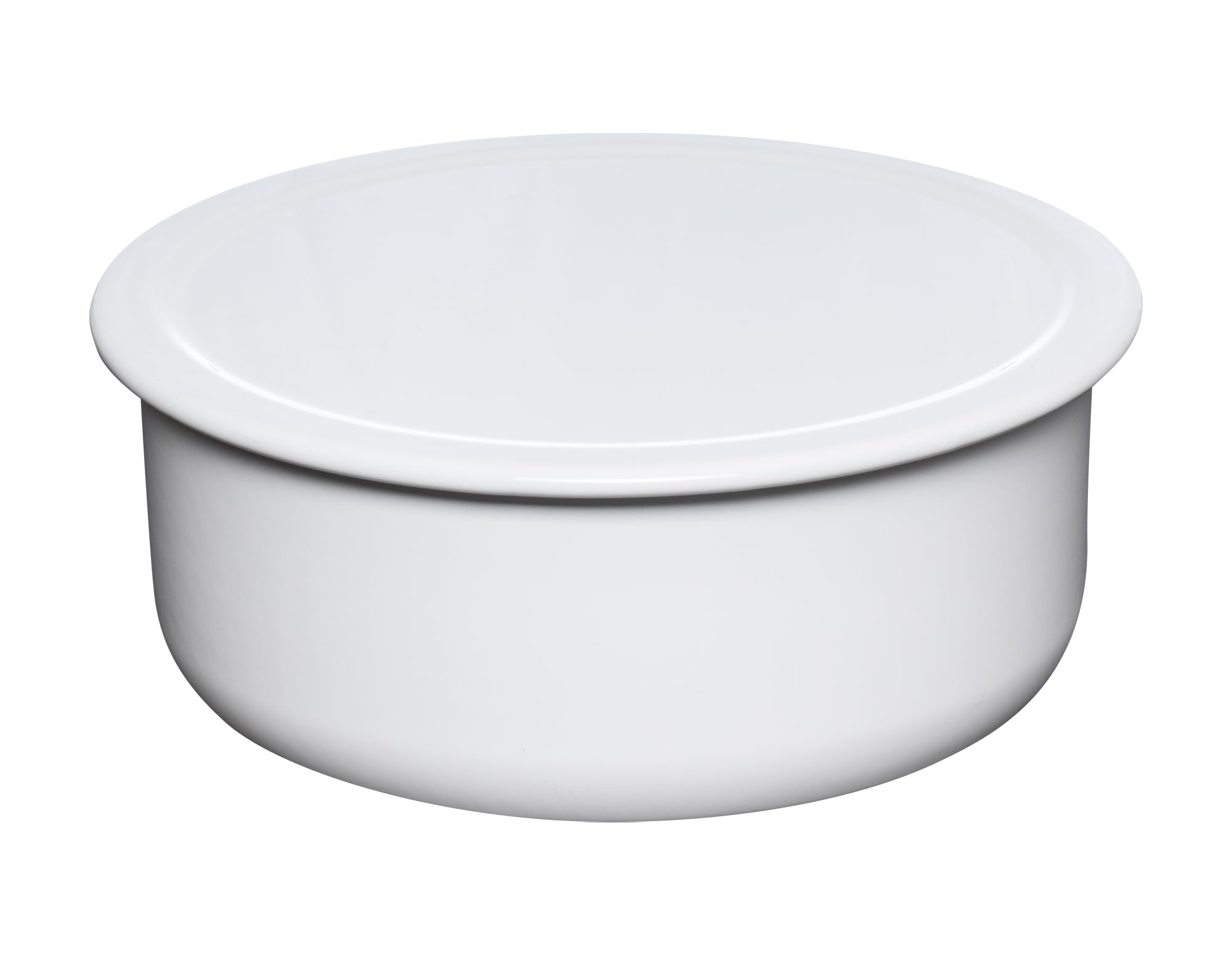 Riess, 0645-033, Bread box/Biscuit tin with lid, CLASSIC- WHITE, diameter 24 cm, 4 litres, enamel, white