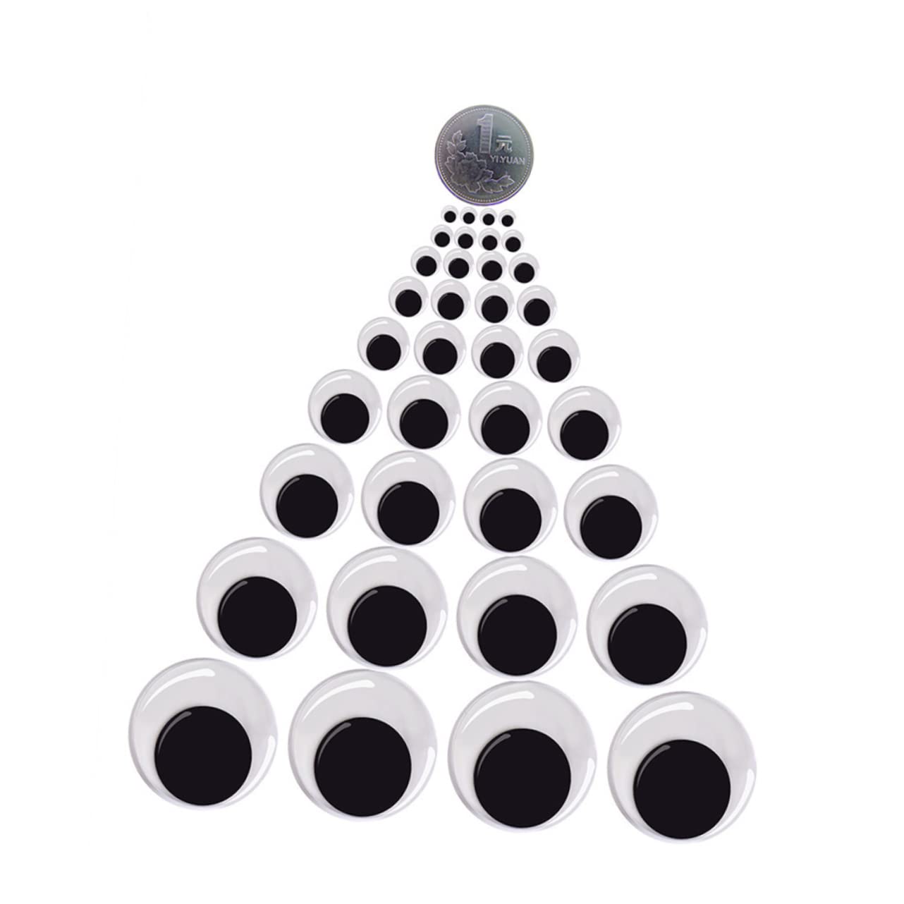 NUOBESTY 100pcs 12mm Self-Adhesive Wiggle Eyes Adhesive Moving Wobbly Eye Round for Scrapbooking Craft Projects