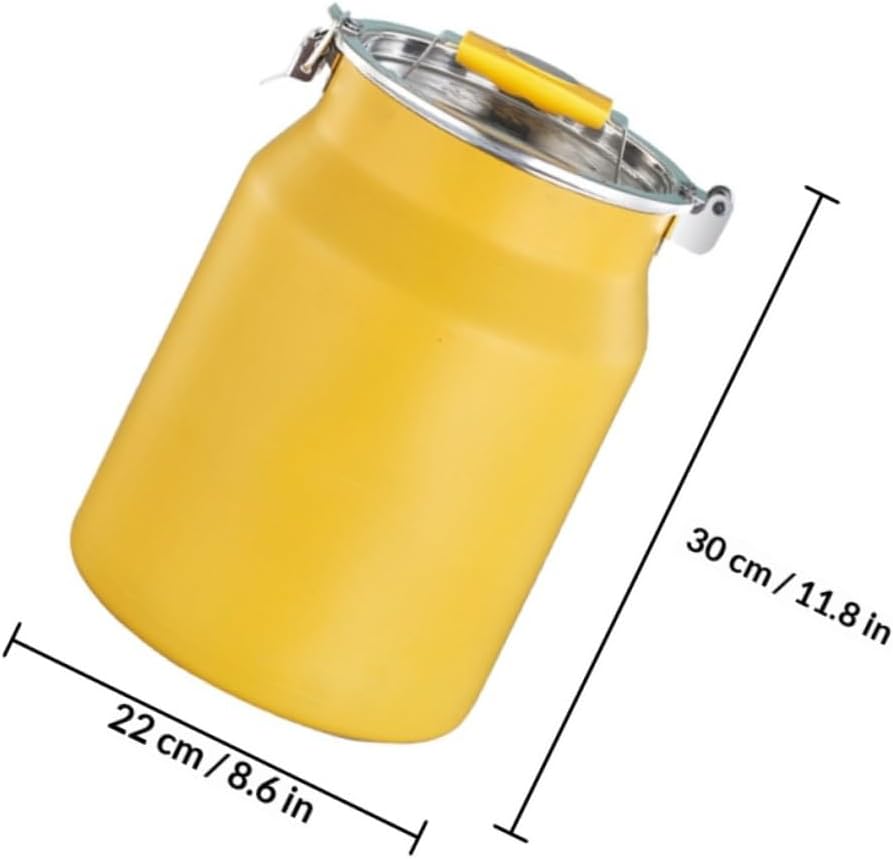 Stainless Steel Rice Storage Bucket 10l Sealed Grain Container Kitchen Food Storage for Home Use Yellow