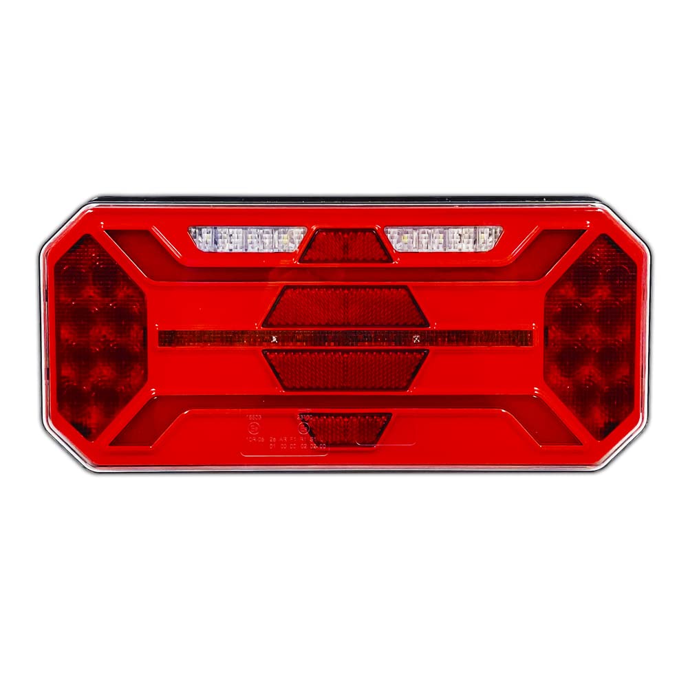 PILOTO TRASERO LED NEÓN 6 FUNCIONES INTERMITENTES DINAMICOS CON LUZ DE MATRICULA PARA CAMION REMOLQUE 12V 24V HOMOLOGADOS (Lado Izquierdo)