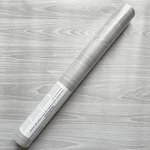 MayGreeny Klebefolie Möbel Holzoptik Möbelfolie Selbstklebend Folie für Möbel, Dekoration Folie für Möbel, Tisch, Schrank, Tür, Möbelfolie Dekofolie Tapete Grau (Graubuche, 45 x 1000 cm)