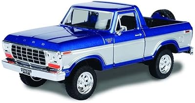 Motor Max 1978 Ford Bronco Ranger XLT w/Spare Tire, Blue 79372-1/24 Scale Diecast Car