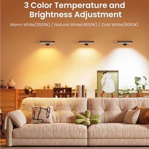 Lámparas de pared LED con interruptor y control remoto apliques interiores de 360° 7