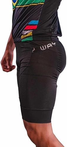 Bermuda Short Ciclismo Masculina Forro Espuma Densidade 70 Compressão Bolsos Laterais Proteção UV MTB Speed Cicloturismo Bike