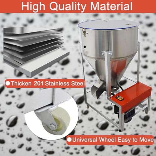 HayWHNKN-220lbs-Dry-Powder-Mixer-Blender-Feed-Mixing-Machine-for-Food-Grain-Plasctic-Particle-Granular-DryWet-Powder-Mixer-Stainless-Steel-3KW-110V