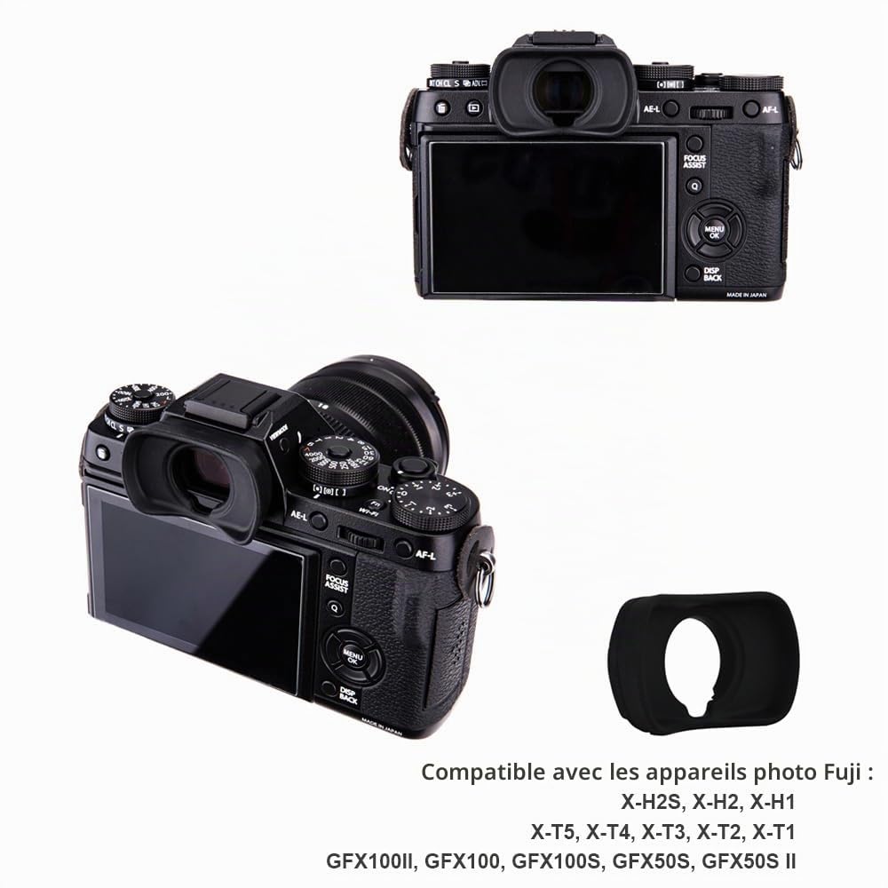 (2 Pack) JJC Oeilleton pour Fujifilm X-T5 X-T4 X-T3 X-T2 X-T1 X-H2 X-H2S X-H1 GFX100S GFX100 GFX100II GFX50S GFX50SII Remplacement Fuji EC-XT L, EC-GFX, EC-XT M, EC-XT S et EC-XH W
