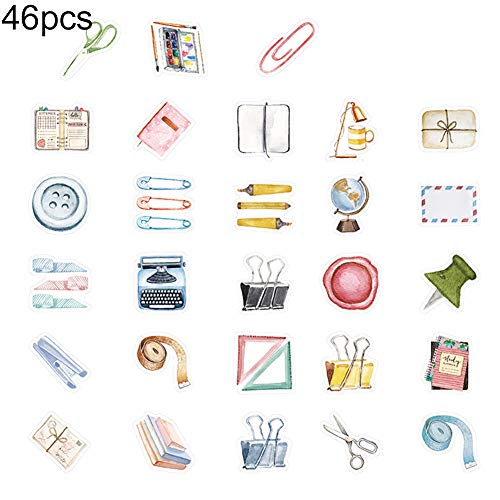 Luo-401XX 46 Unids Scrapbooking Stickers, Papelería Adhesivo Decorativo DIY Hand Account Stickers para Notebook, Journal, Card Making, Letters