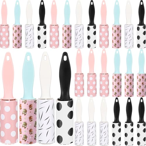 Hushee 36 Pcs Mini Lint Rollers for Pet Travel Size Clothes Roller Hair Lint Removers Sticky Tool for Clothes Gift Bags Pet Hair Removal