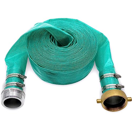 SAFBY Pump Water hose Discharge With Aluminum Pin Lug Hose Shank Coupling Set, Heavy Duty Three layer Backwash Drain Hose for pool, Backwash Hose, Lawn,Garden (100 feet, 1.5 inch) by SAFBY - Used condition - US$38.04