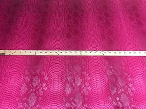 Viper Sopythana Embossed Snake Skin Vinyl Leather Fabric Upholstery Fuchsia by Yard Frames, Pillows, Headboards, Various Projects, Purses
