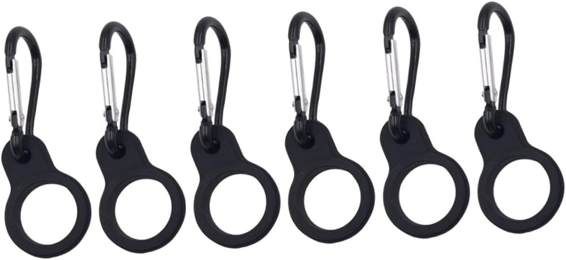 Sosoport 6pcs Portable Water Bottle Holder Clips Carabiner Hook Key Chain Wear Resistant Bottle Buckles Hiking Camping Traveling Outdoor Activities Backpack Accessories