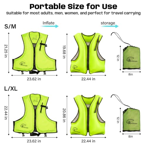 Image of Rrtizan Inflatable Snorkel Vest for Adult, Suitable for Adult 90-220lbs