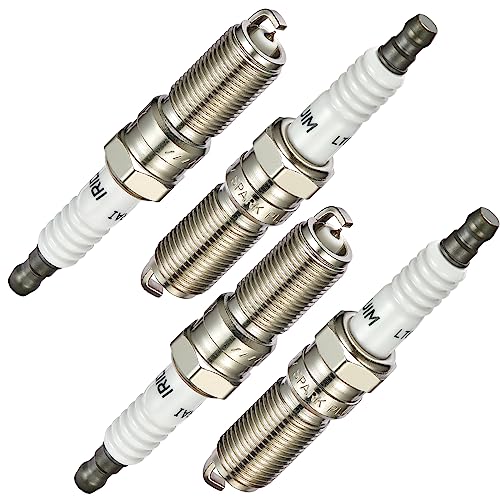Image of BDFHYK Set of 4 Iridium Spark Plug Compatible with Jaguar XF,Compatible with Mazda 3 MX-5 Miata 6 CX-7,Fiesta Focus Edge Explorer Taurus,1.6L 2.0L 2.3L L4 Engine Replacement for 6509 LTR6IX-11 XP5263