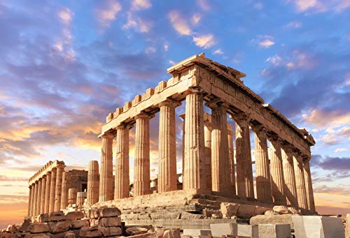 Pnylzzyxh Ancient Greek Temple Backdrop Sunset Greece Parthenon Temple Background