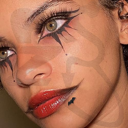 ZS 9Pcs 16G Halloween Lip Labret Studs, Stainless Steel Internally Threaded Jewelry for Conch Medusa Piercing, Black Bat Skull Ghost Forward Helix Tragus Earring for Women Men2