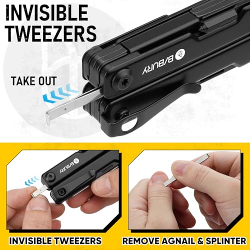 Image of BIBURY Mini Multitool Pliers BI2051AB, Mini EDC Multi Tool with Pocket Clip for Outdoor Survival, Gifts for Men and Women, Gifts for Him Husband Boyfriend, Essential EDC Gear Tool