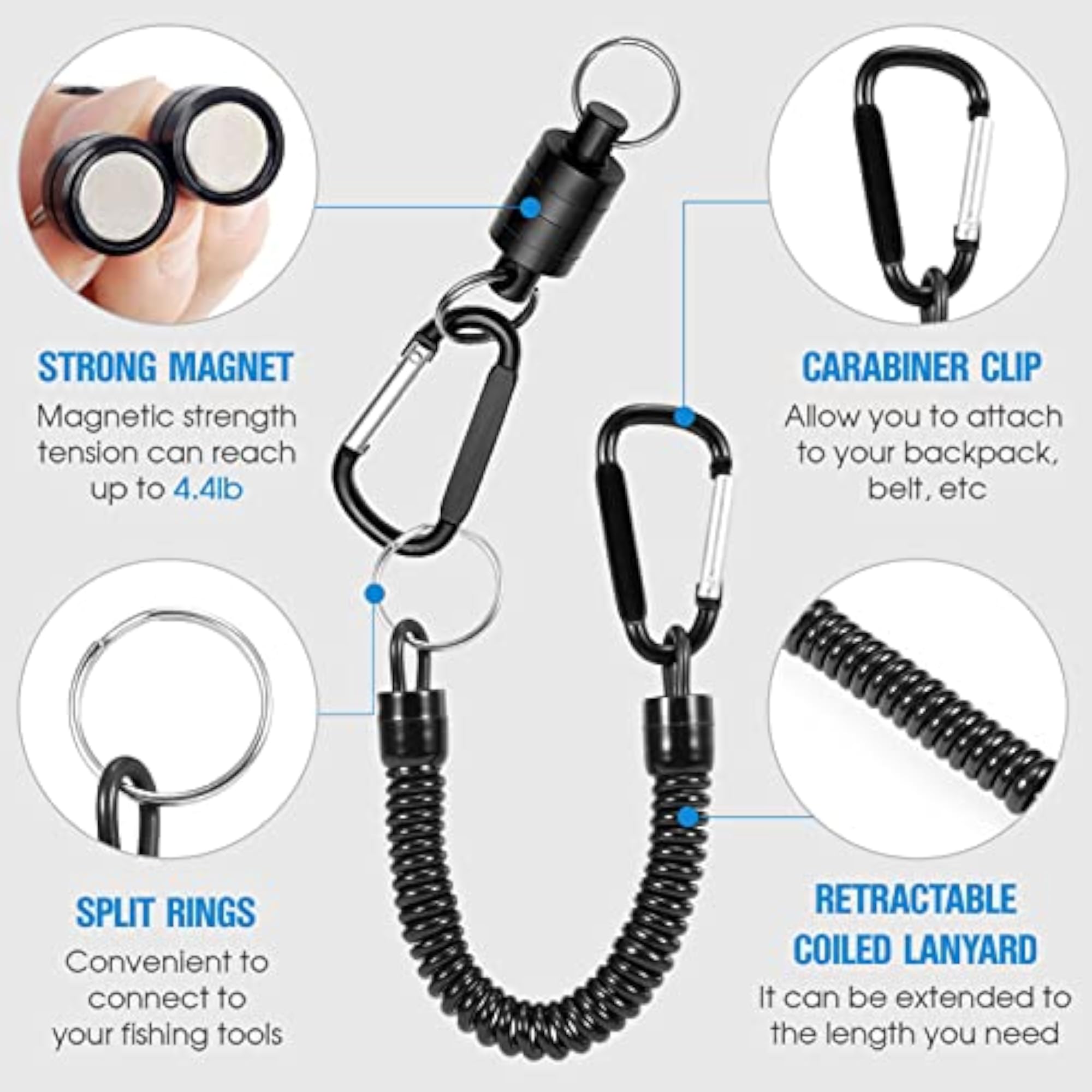 Magnetic Net Release Holder Fishing Lanyard