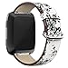 Junboer Fitbit Versa Bands, Genuine Leather Replacement Band with Beautiful Unique Design for Fitbit Versa SmartWatch