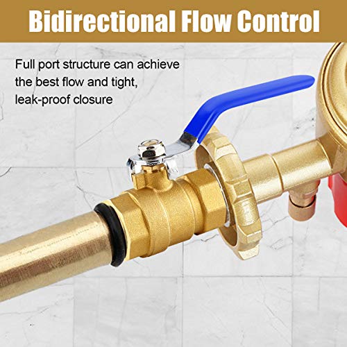 1 Inch Brass Ball Valve,Lead Free NPT Ball Valve, Premium Full Port Forged 1\" Ball Valve for Water Oil and Gas with Shut Off Switch,2 Packs - Thumbnail 6